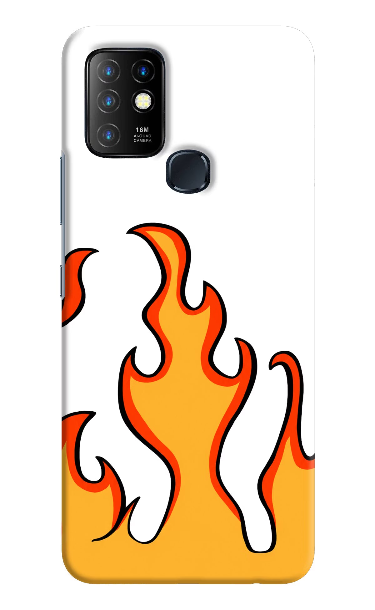 Fired Up – White Infinix Hot 10 Hard Case Back Cover by Casekaro