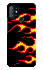 Side Sweep Flames Infinix Hot 10 Hard Case Back Cover by Casekaro