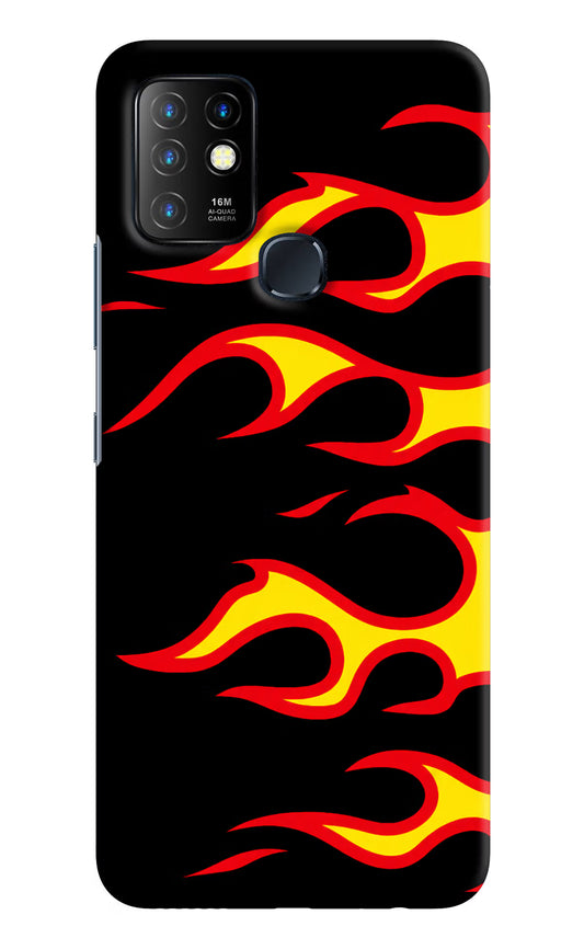 Side Sweep Flames Infinix Hot 10 Hard Case Back Cover by Casekaro