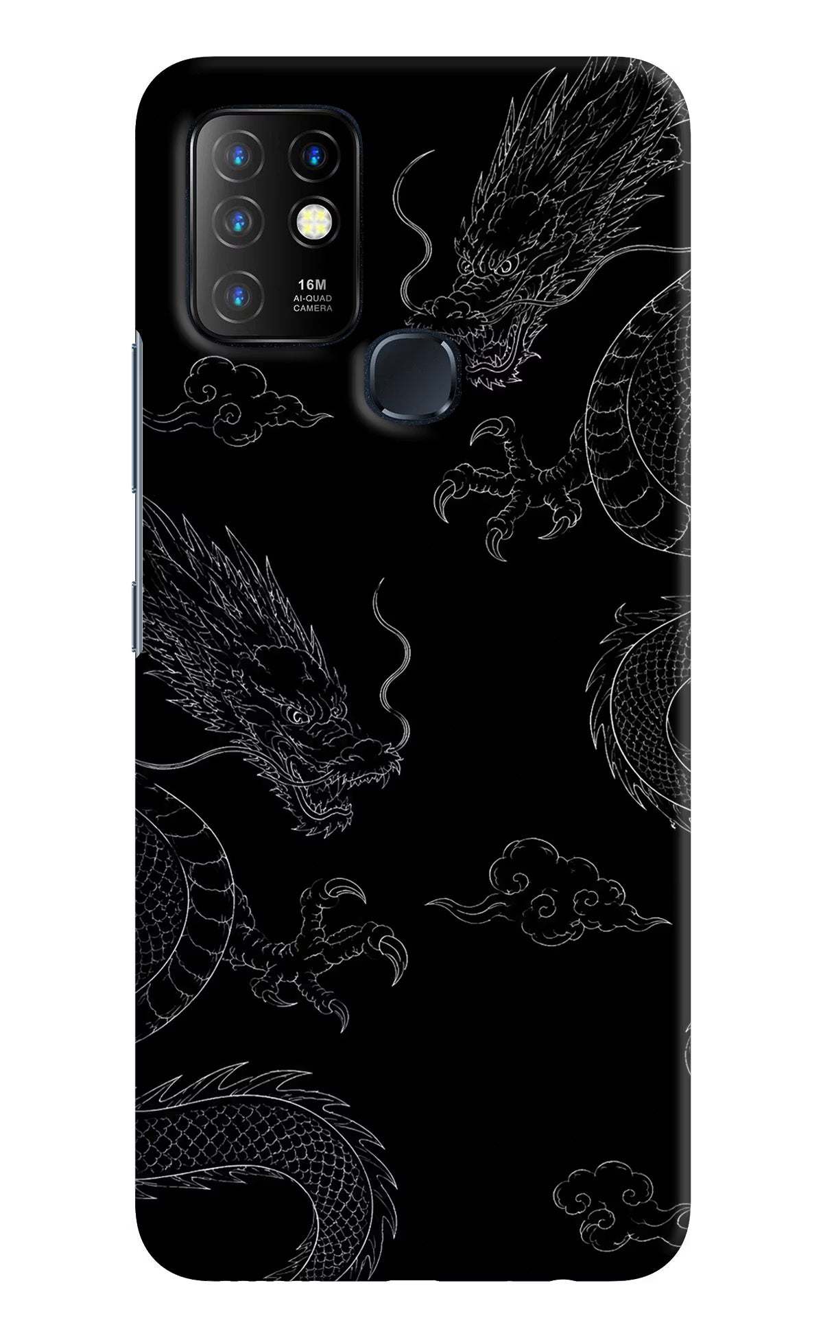 Twin Dragons Infinix Hot 10 Hard Case Back Cover by Casekaro