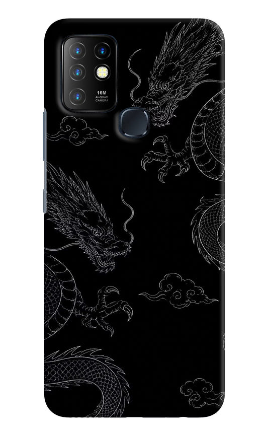 Twin Dragons Infinix Hot 10 Hard Case Back Cover by Casekaro