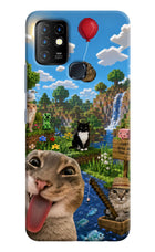Minecraft Cat Chaos Infinix Hot 10 Hard Case Back Cover by Casekaro