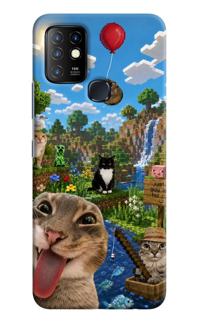 Minecraft Cat Chaos Infinix Hot 10 Hard Case Back Cover by Casekaro