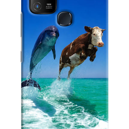 Dolphin vs Cow Infinix Hot 10 Hard Case Back Cover by Casekaro