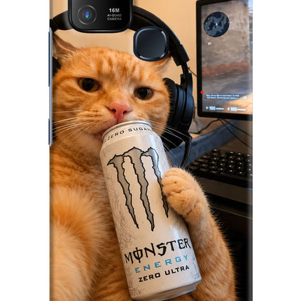 Gamer Cat Energy Infinix Hot 10 Hard Case Back Cover by Casekaro