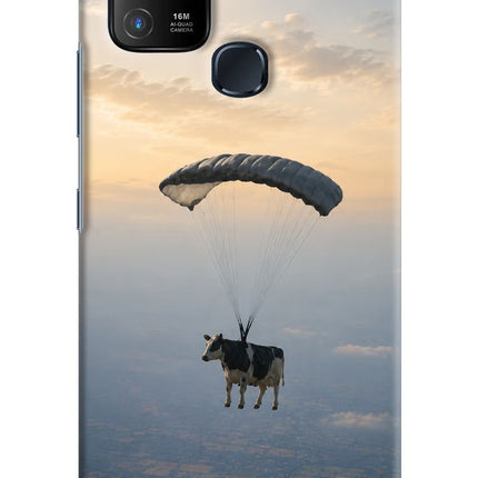 Skydiving Cow Infinix Hot 10 Hard Case Back Cover by Casekaro
