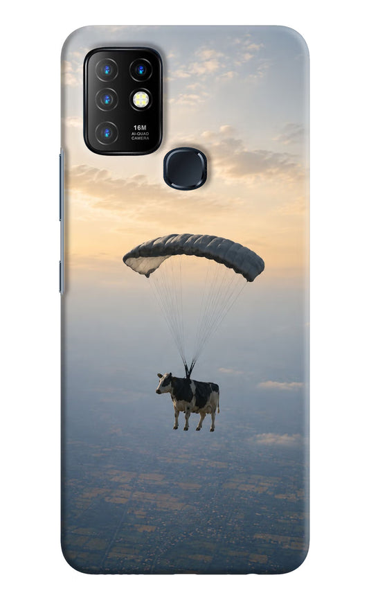 Skydiving Cow Infinix Hot 10 Hard Case Back Cover by Casekaro