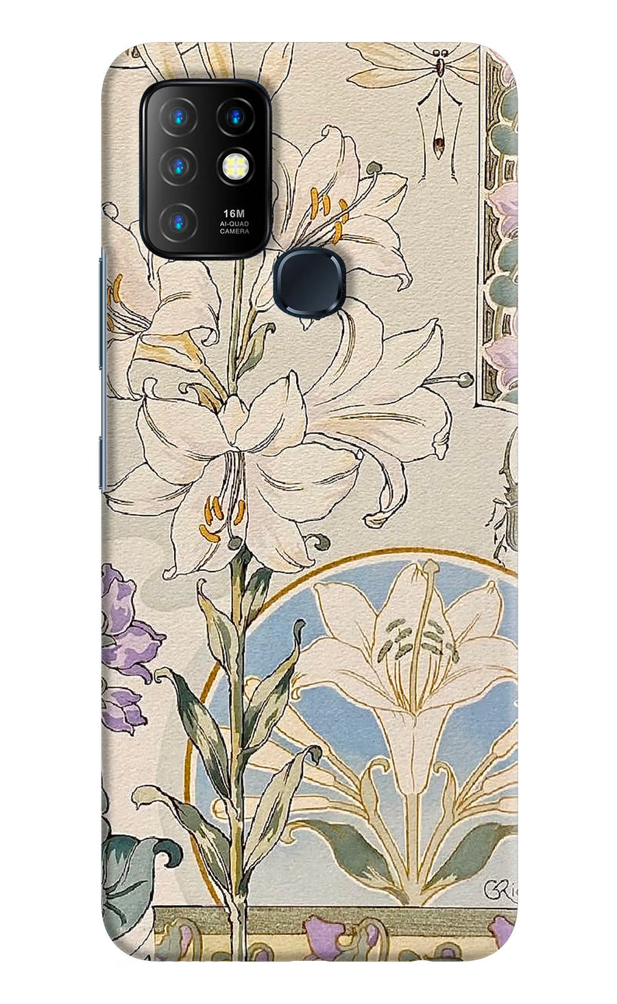 White Lily Infinix Hot 10 Back Cover, Hard case