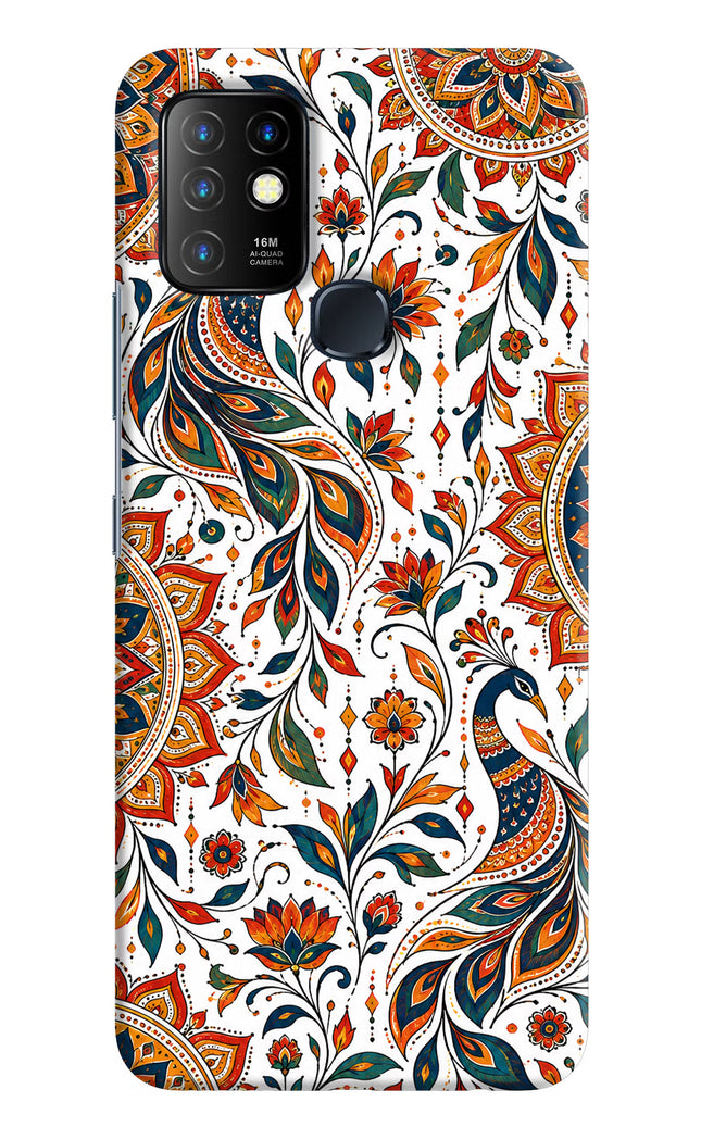 White Mayura Infinix Hot 10 Hard Case Back Cover by Casekaro