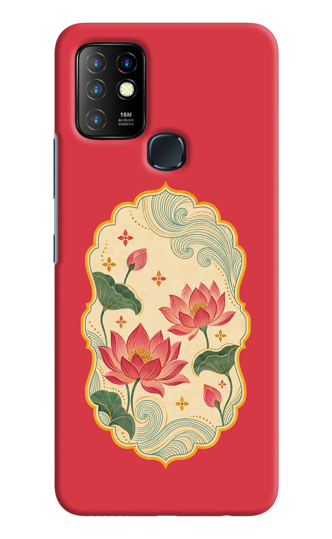 Pink Lotus Infinix Hot 10 Hard Case Back Cover by Casekaro