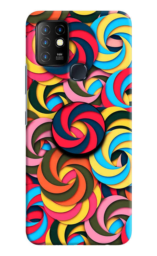 Spiral Pattern Infinix Hot 10 Pop Case by Casekaro