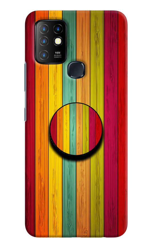 Multicolor Wooden Infinix Hot 10 Pop Case by Casekaro