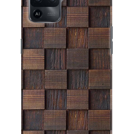 Wooden Cube Design Oppo F19 Pro Hard Case Back Cover by Casekaro