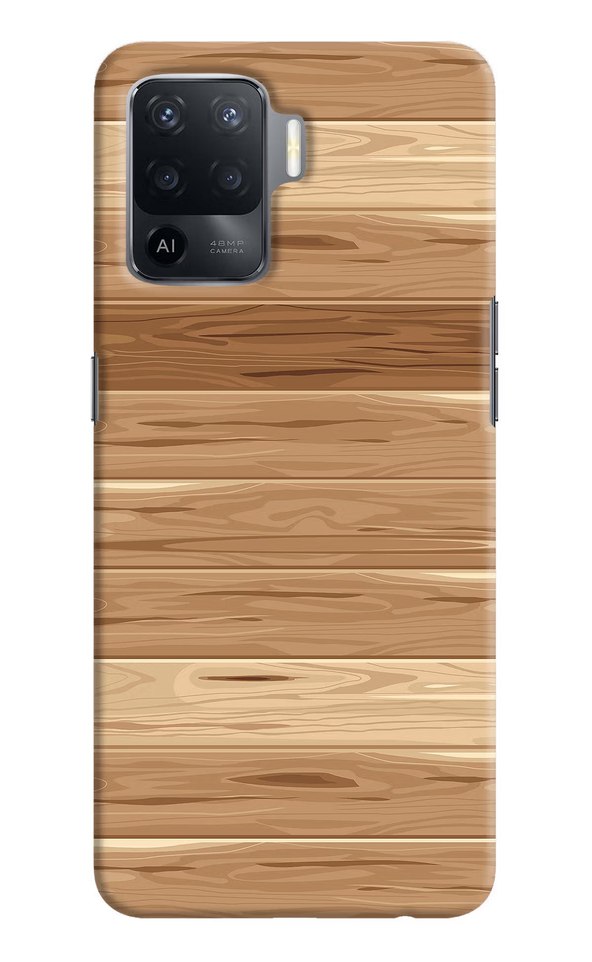 Wooden Vector Oppo F19 Pro Hard Case Back Cover by Casekaro