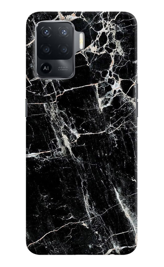 Black Marble Texture Oppo F19 Pro Hard Case Back Cover by Casekaro