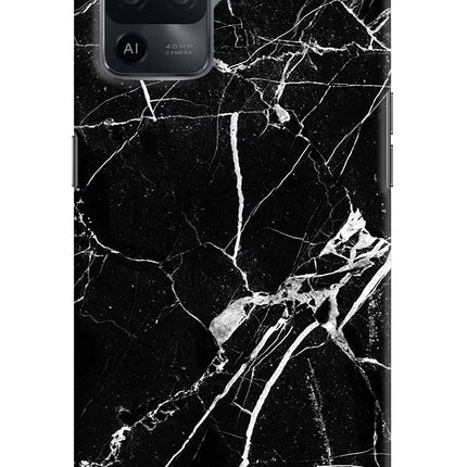 Black Marble Pattern Oppo F19 Pro Hard Case Back Cover by Casekaro