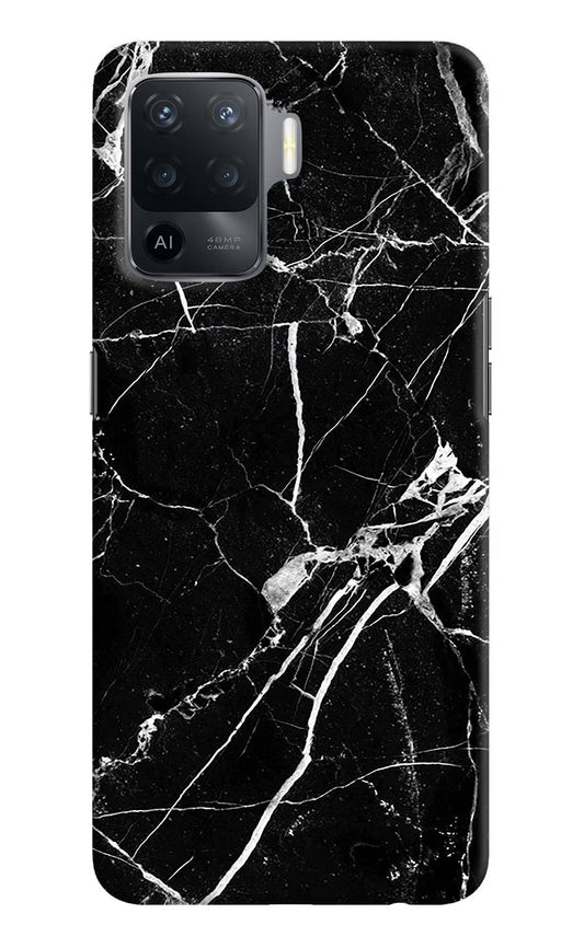 Black Marble Pattern Oppo F19 Pro Hard Case Back Cover by Casekaro