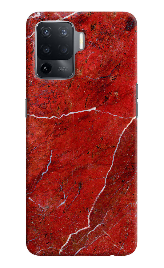 Red Marble Design Oppo F19 Pro Hard Case Back Cover by Casekaro