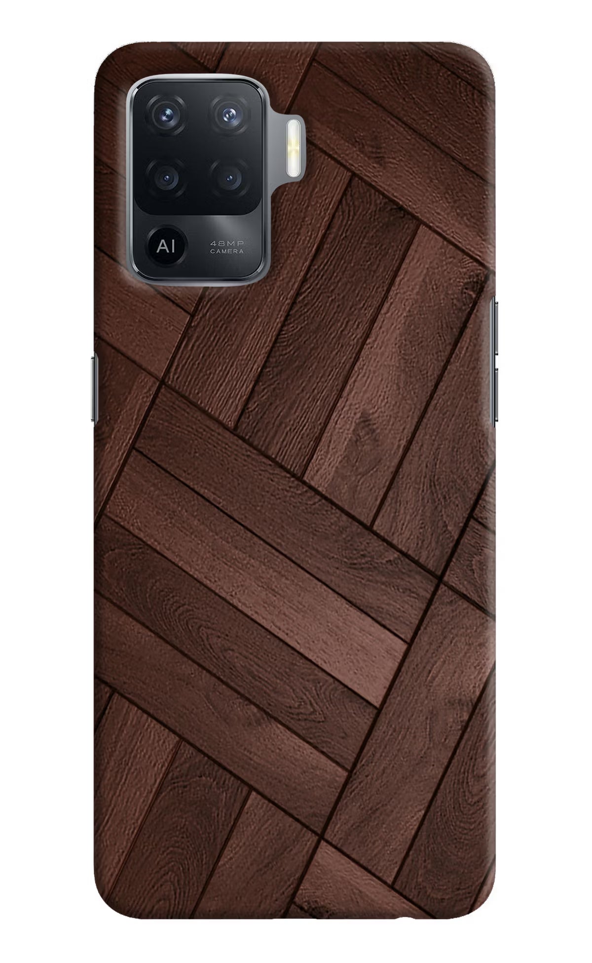 Wooden Texture Design Oppo F19 Pro Hard Case Back Cover by Casekaro
