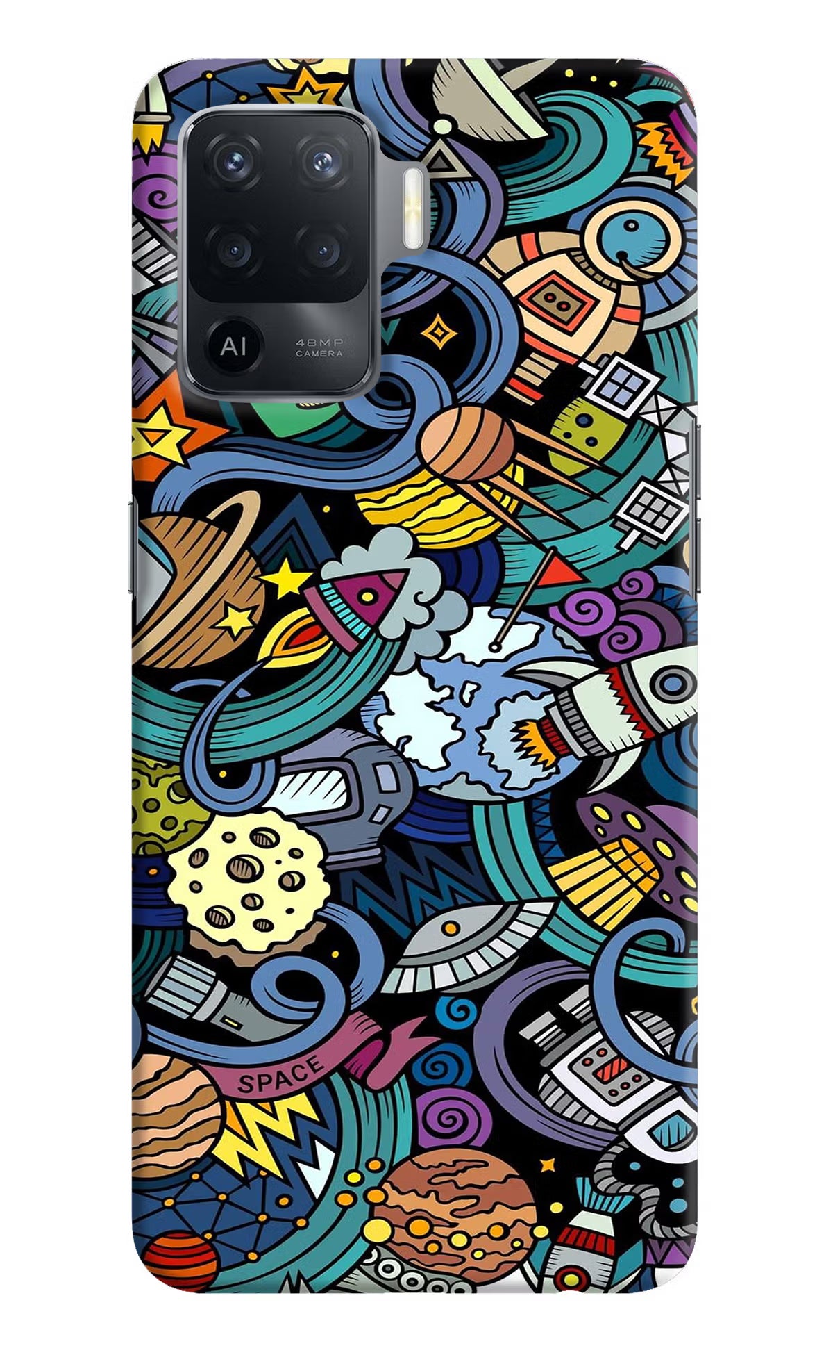 Space Abstract Oppo F19 Pro Hard Case Back Cover by Casekaro