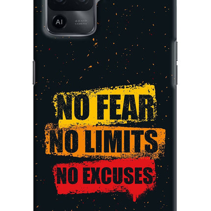 No Fear No Limits No Excuse Oppo F19 Pro Hard Case Back Cover by Casekaro