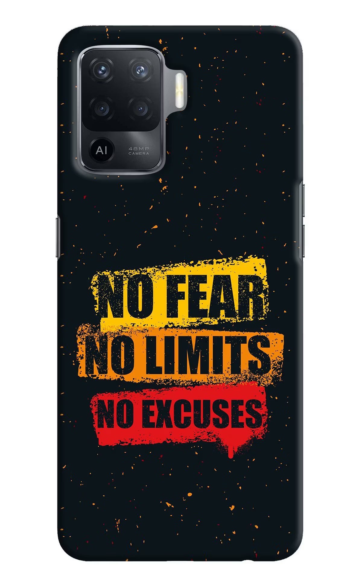 No Fear No Limits No Excuse Oppo F19 Pro Hard Case Back Cover by Casekaro