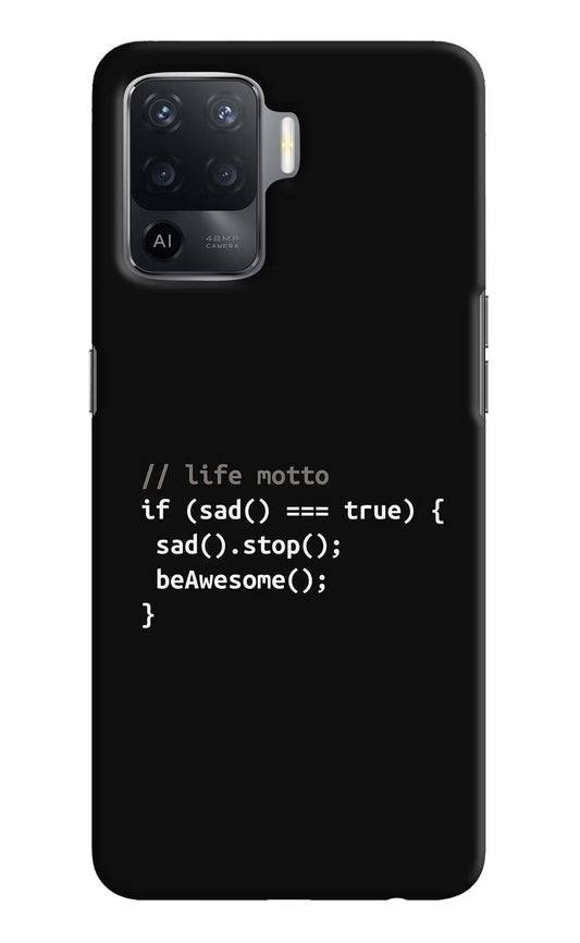 Life Motto Code Oppo F19 Pro Hard Case Back Cover by Casekaro