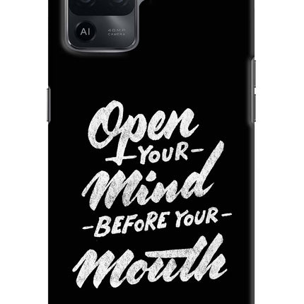 Open Your Mind Before Your Mouth Oppo F19 Pro Hard Case Back Cover by Casekaro