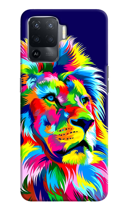 Vector Art Lion Oppo F19 Pro Hard Case Back Cover by Casekaro