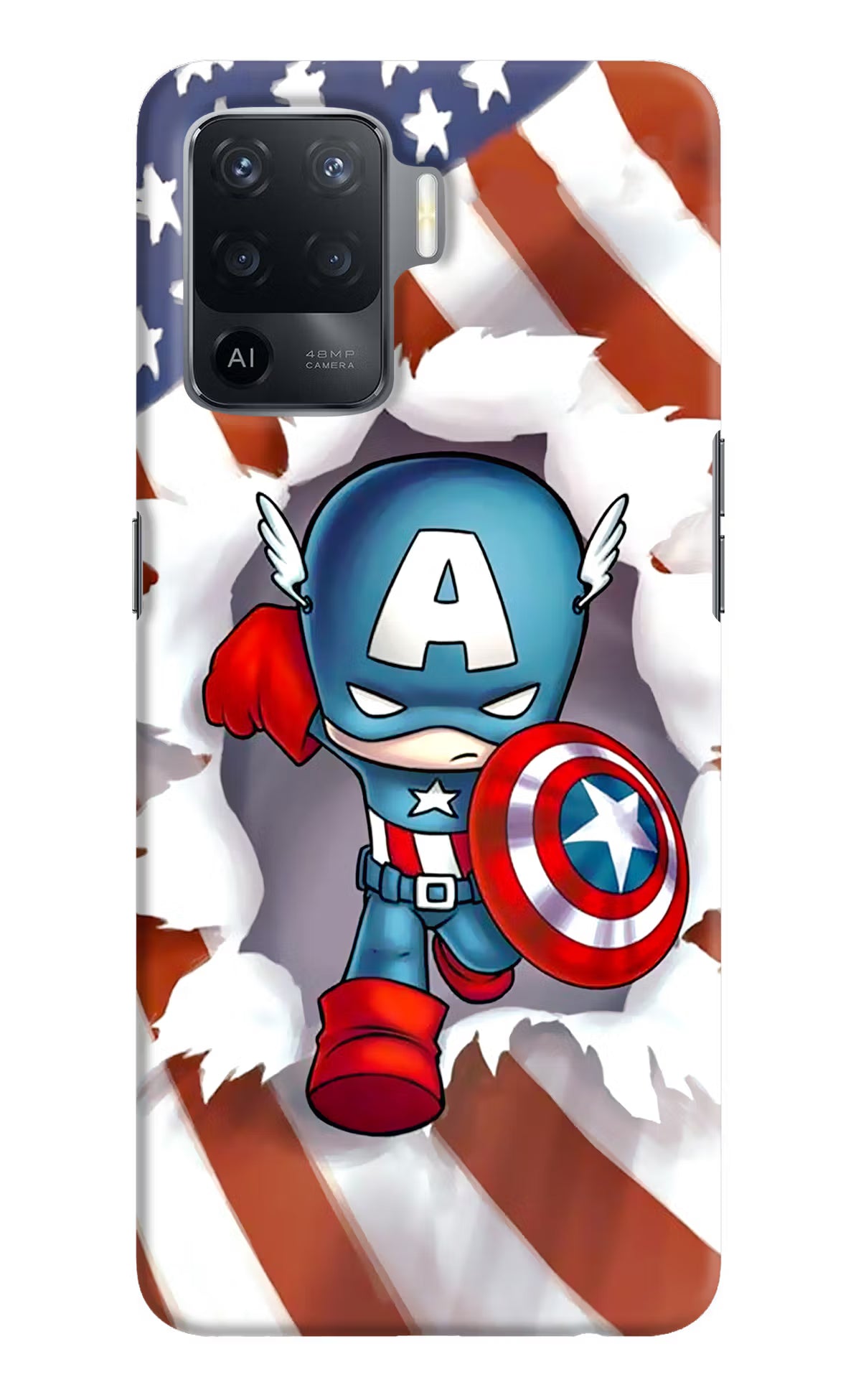 Captain America Oppo F19 Pro Hard Case Back Cover by Casekaro