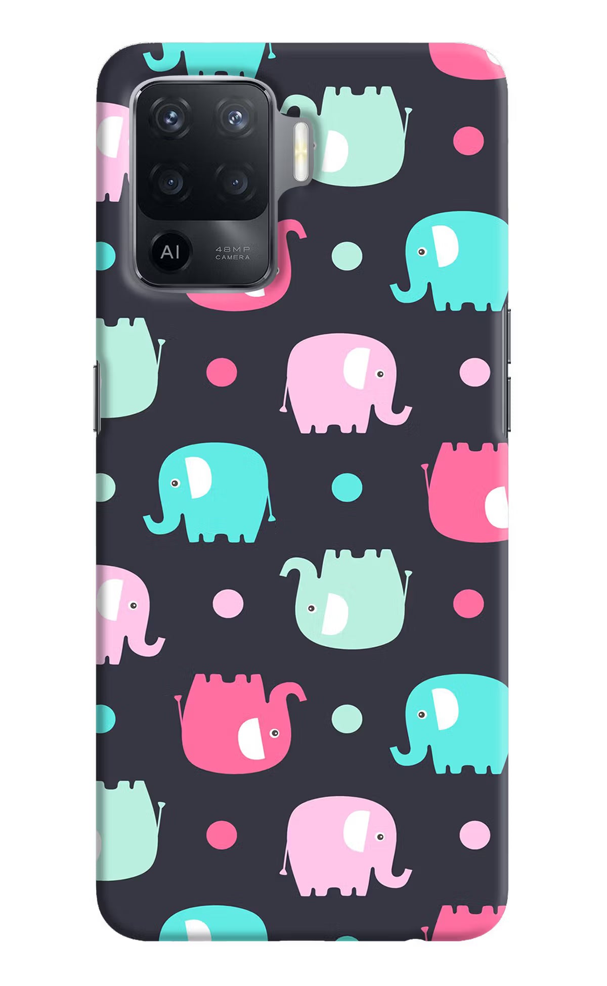 Elephants Oppo F19 Pro Hard Case Back Cover by Casekaro