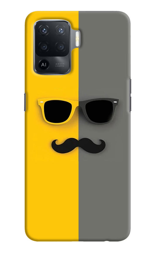 Sunglasses with Mustache Oppo F19 Pro Hard Case Back Cover by Casekaro
