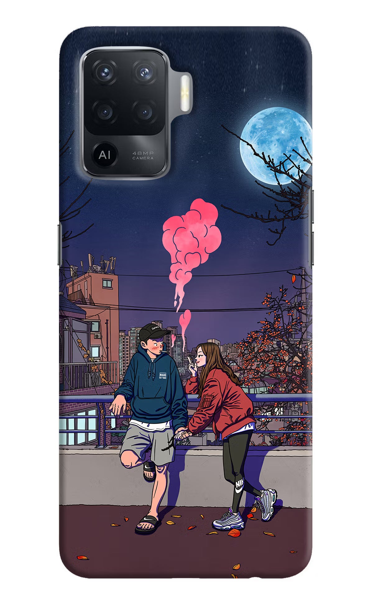 Chilling Couple Oppo F19 Pro Hard Case Back Cover by Casekaro