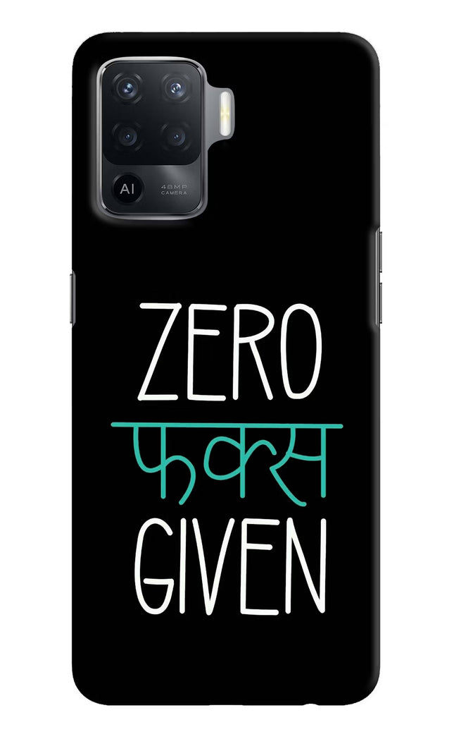 Zero Fucks Given Oppo F19 Pro Hard Case Back Cover by Casekaro