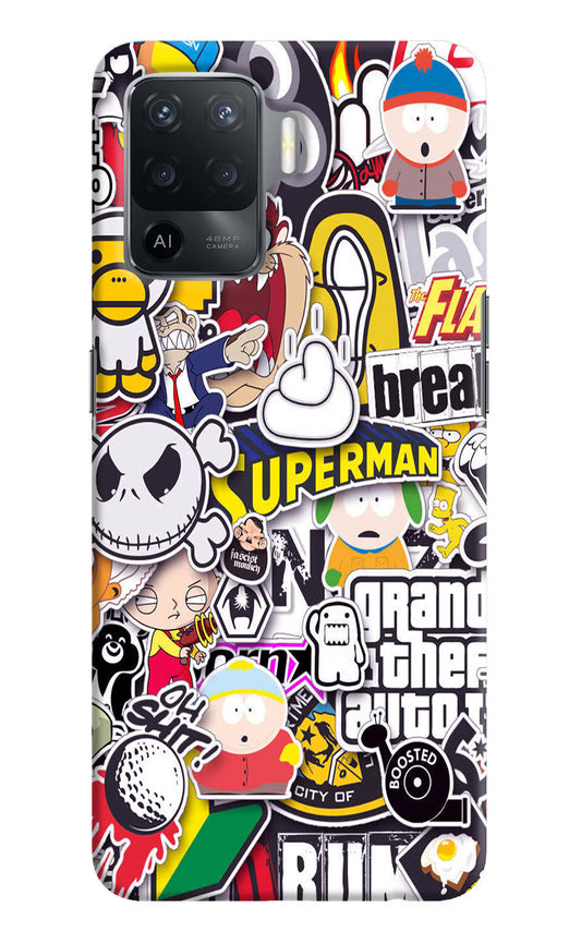 Sticker Bomb Oppo F19 Pro Hard Case Back Cover by Casekaro
