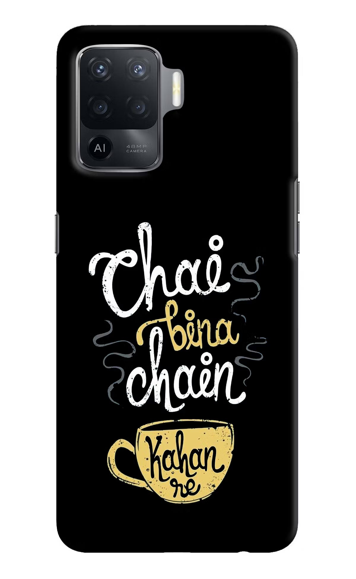 Chai Bina Chain Kaha Re Oppo F19 Pro Hard Case Back Cover by Casekaro