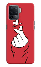 Korean Love Sign Oppo F19 Pro Hard Case Back Cover by Casekaro