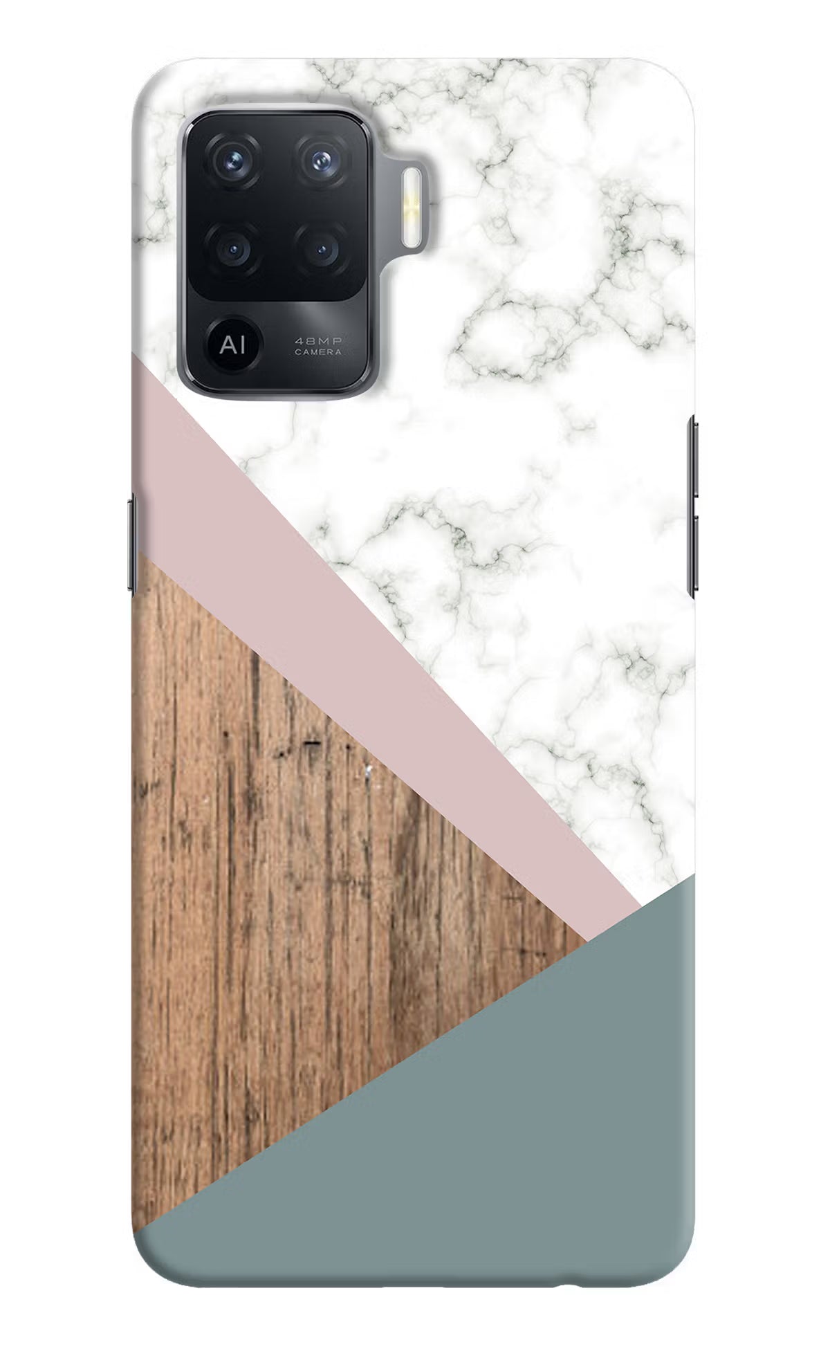 Marble wood Abstract Oppo F19 Pro Hard Case Back Cover by Casekaro