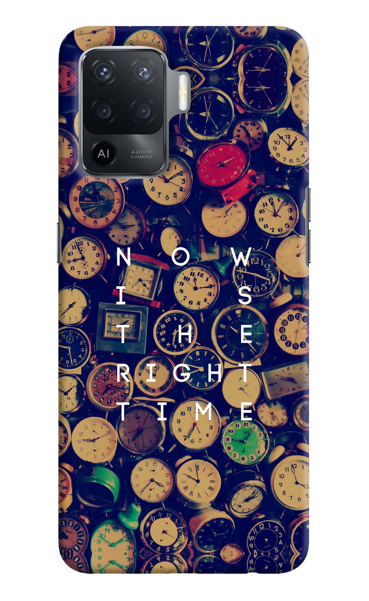 Now is the Right Time Quote Oppo F19 Pro Hard Case Back Cover by Casekaro