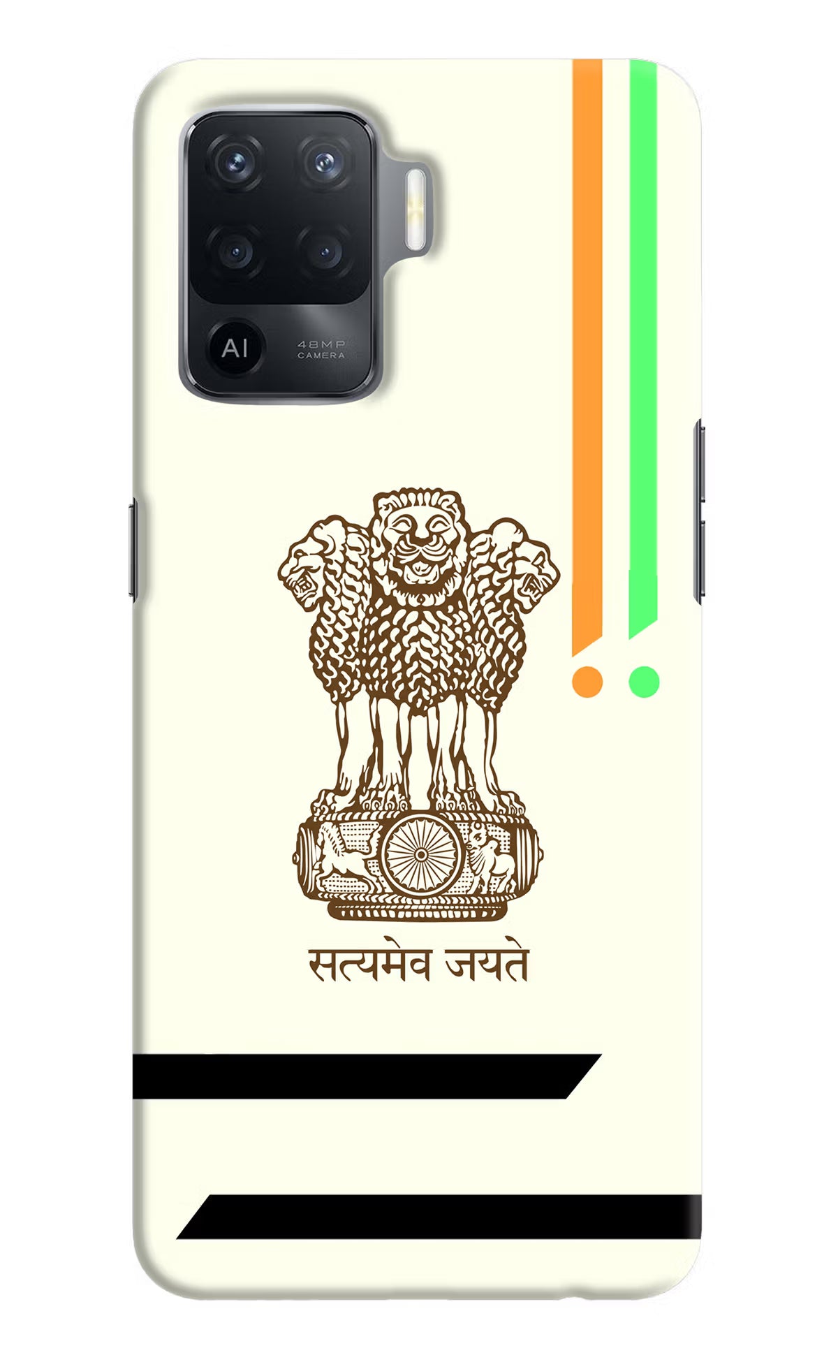 Satyamev Jayate Brown Logo Oppo F19 Pro Hard Case Back Cover by Casekaro