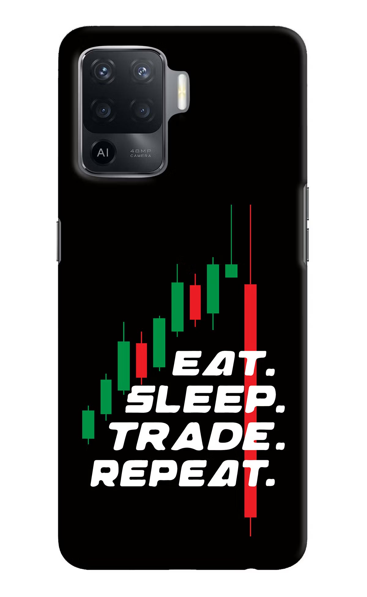 Eat Sleep Trade Repeat Oppo F19 Pro Hard Case Back Cover by Casekaro