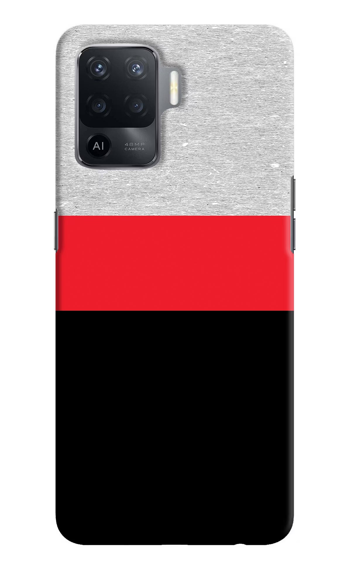 Tri Color Pattern Oppo F19 Pro Hard Case Back Cover by Casekaro