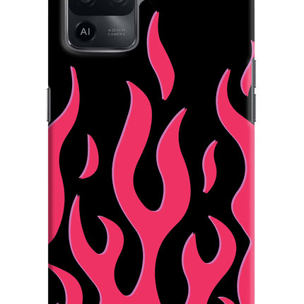 Fire Flames Oppo F19 Pro Hard Case Back Cover by Casekaro