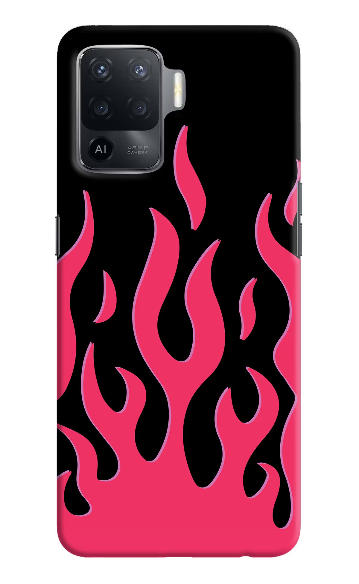 Fire Flames Oppo F19 Pro Hard Case Back Cover by Casekaro