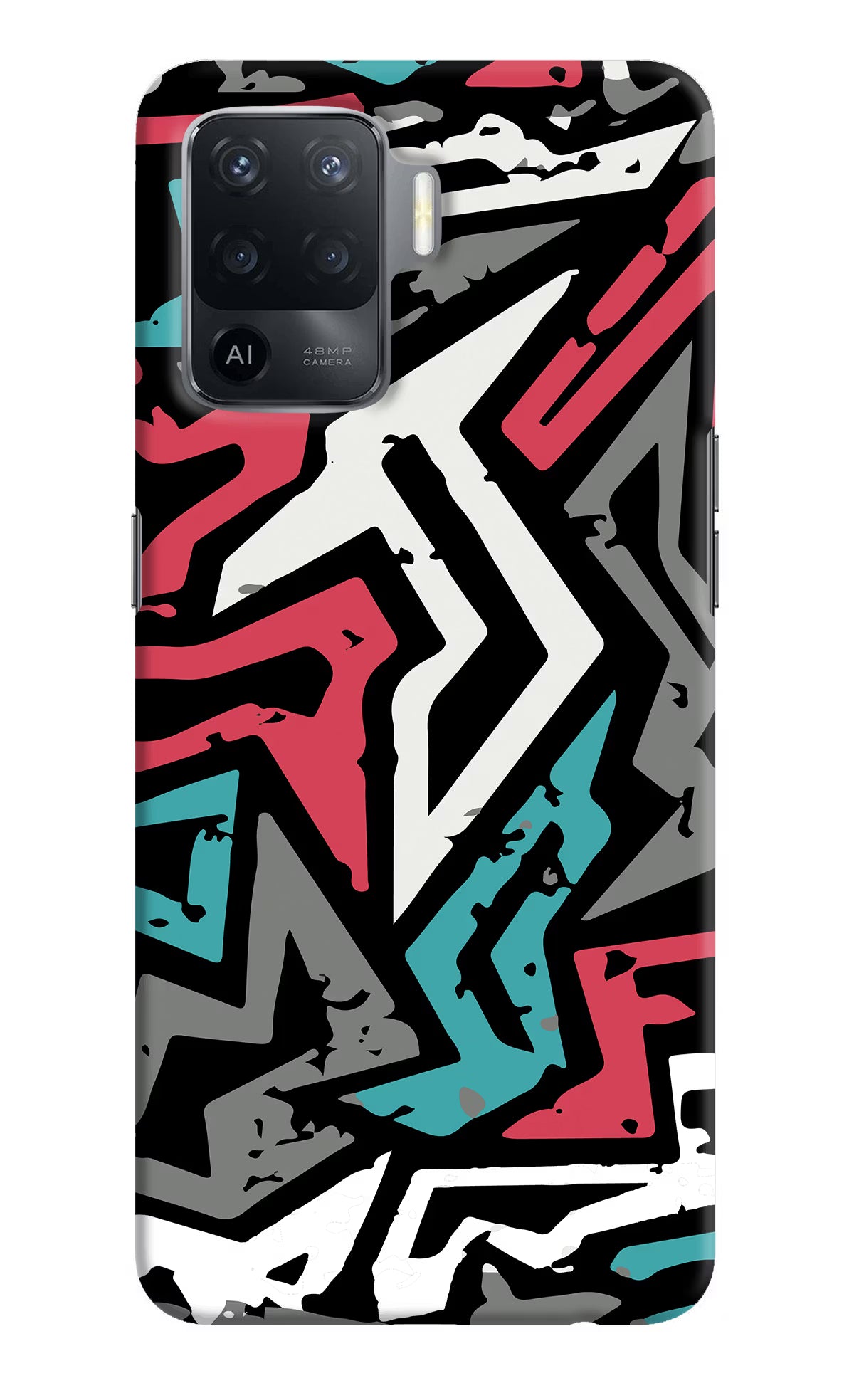 Geometric Graffiti Oppo F19 Pro Hard Case Back Cover by Casekaro