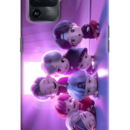 BTS Chibi Oppo F19 Pro Hard Case Back Cover by Casekaro