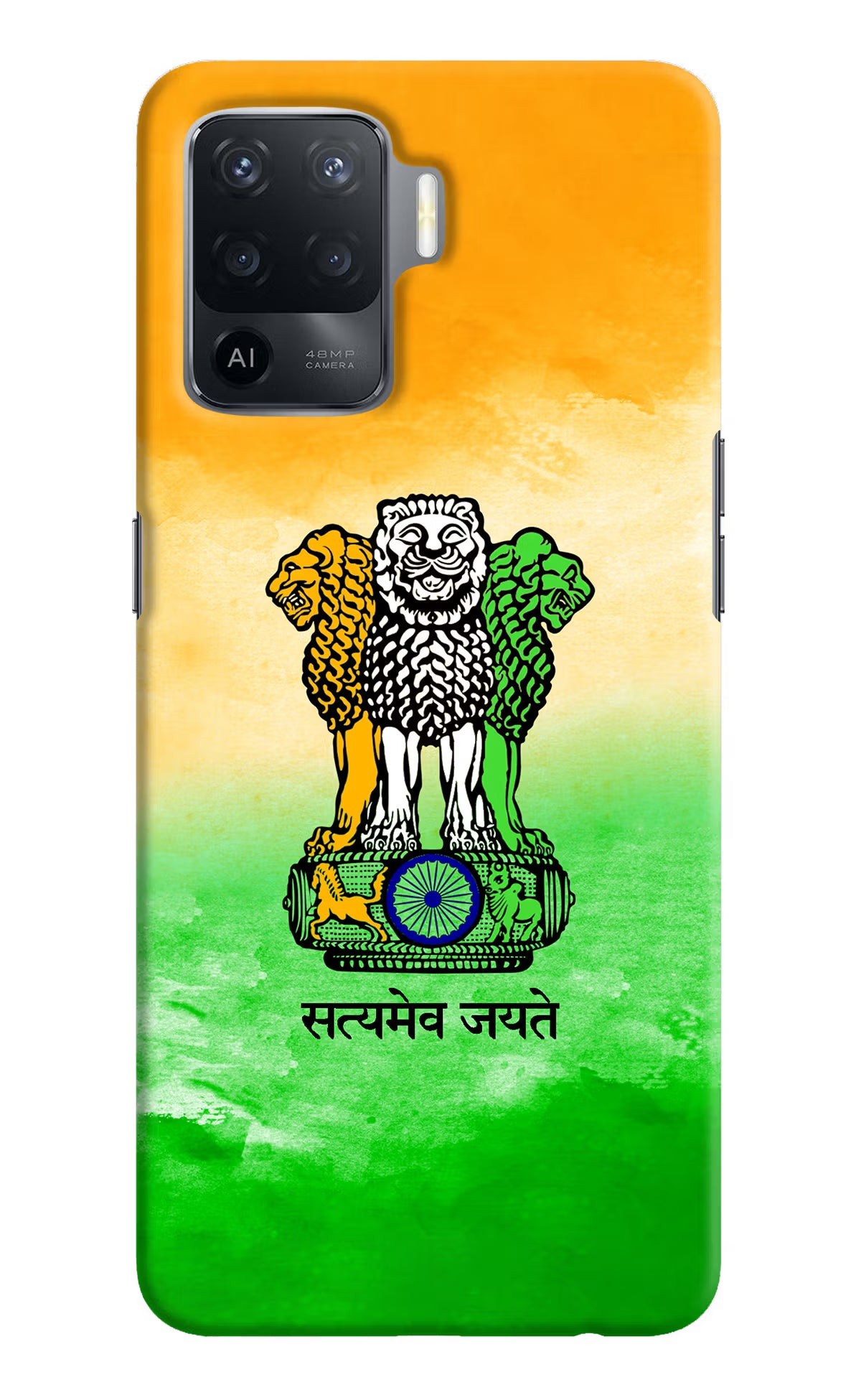 Satyamev Jayate Flag Oppo F19 Pro Hard Case Back Cover by Casekaro