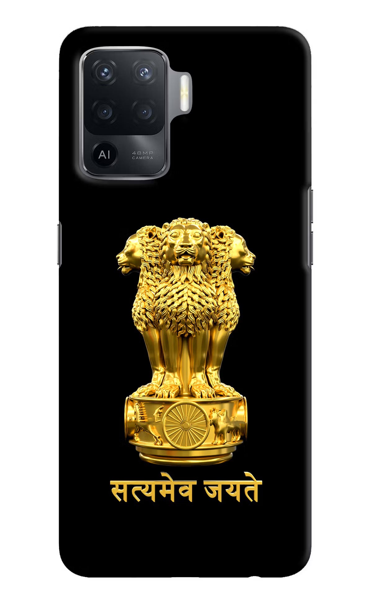 Satyamev Jayate Golden Oppo F19 Pro Hard Case Back Cover by Casekaro