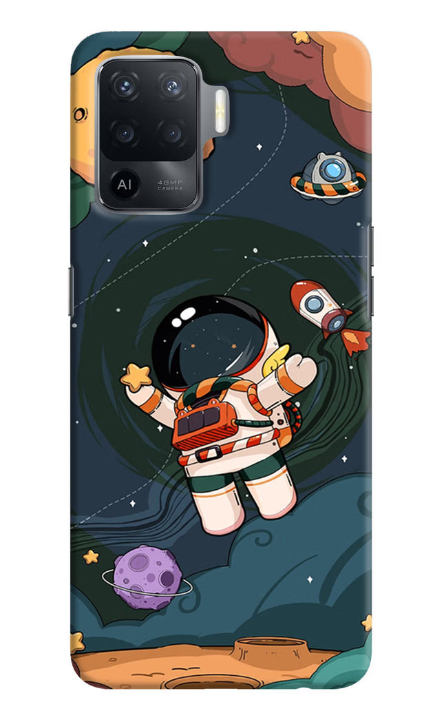 Cartoon Astronaut Oppo F19 Pro Hard Case Back Cover by Casekaro