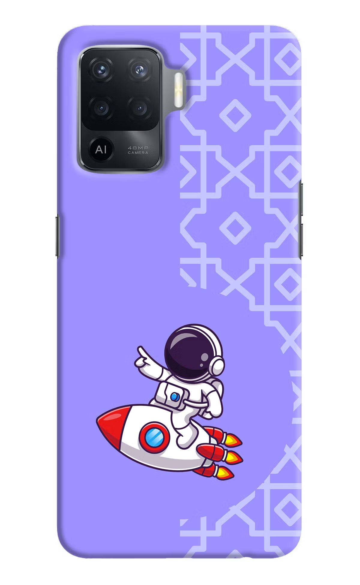 Cute Astronaut Oppo F19 Pro Hard Case Back Cover by Casekaro